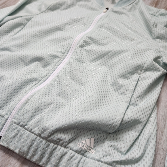 Adidas Women's Mint Green Summer Bomber New Athleisure Activewear Sz M - Picture 2 of 9